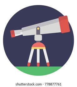 Telescope flat icon, education and astronomy element