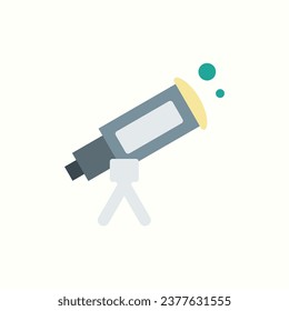 telescope flat icon, isolated icon in light background, perfect for website, blog, logo, graphic design, social media, UI, mobile app