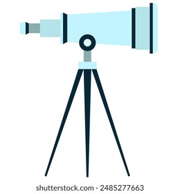 Telescope flat icon isolated on white. Vector illustration