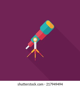 Telescope flat icon with long shadow,eps10