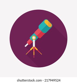 Telescope flat icon with long shadow,eps10
