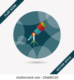 Telescope flat icon with long shadow,eps10