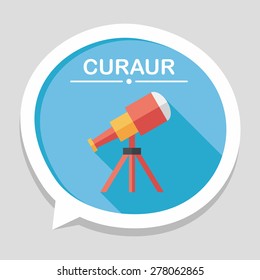 Telescope flat icon with long shadow,eps10
