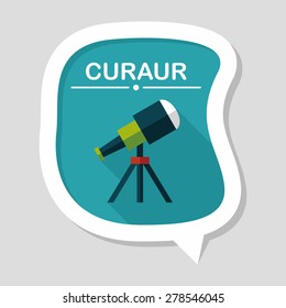 Telescope flat icon with long shadow,eps10