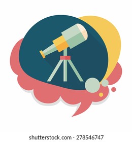 Telescope flat icon with long shadow,eps10