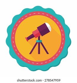Telescope flat icon with long shadow,eps10