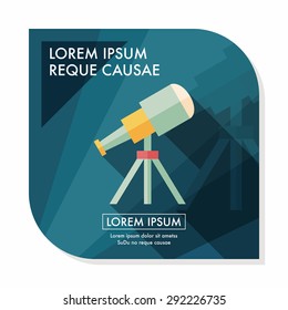 Telescope flat icon with long shadow,eps10