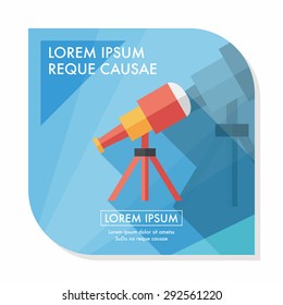 Telescope flat icon with long shadow,eps10