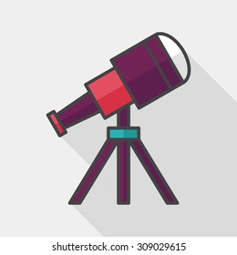Telescope flat icon with long shadow,eps10