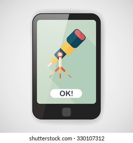 Telescope flat icon with long shadow,eps10