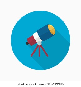Telescope  flat  icon with long shadow,eps10,
