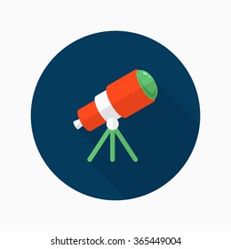 Telescope  flat  icon with long shadow,eps10,