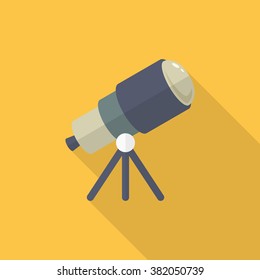 Telescope  flat  icon with long shadow,eps10,