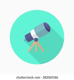 Telescope  flat  icon with long shadow,eps10,