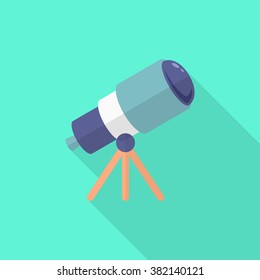 Telescope  flat  icon with long shadow,eps10,