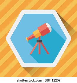 Telescope flat icon with long shadow,eps10
