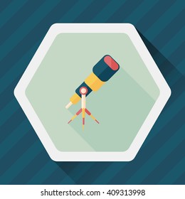 Telescope flat icon with long shadow,eps10