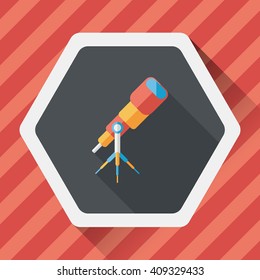 Telescope flat icon with long shadow,eps10