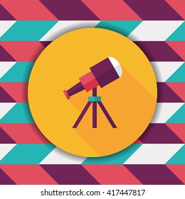 Telescope flat icon with long shadow,eps10