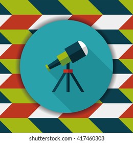 Telescope flat icon with long shadow,eps10