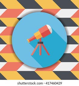 Telescope flat icon with long shadow,eps10