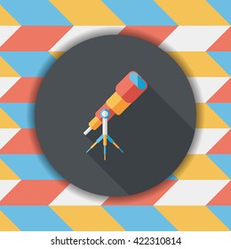 Telescope flat icon with long shadow,eps10