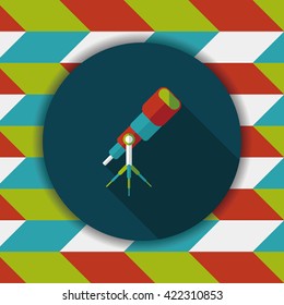 Telescope flat icon with long shadow,eps10