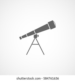 Telescope Flat Icon On White Background