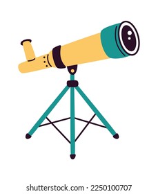 Telescope flat icon Optical instruments Modern technology. Vector illustration