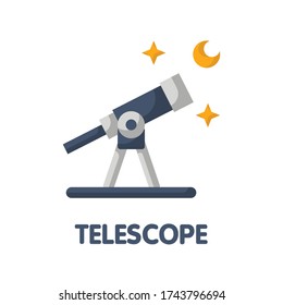 Telescope flat icon style design illustration on white background eps.10