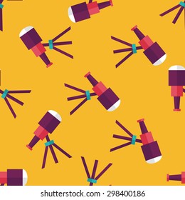 Telescope flat icon,eps10 seamless pattern background