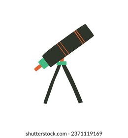 telescopio de estilo plano. ilustración vectorial dibujada a mano