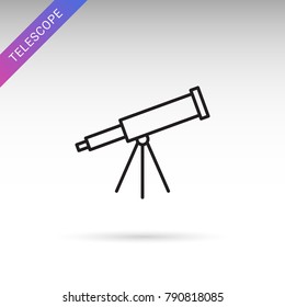 Telescope flat vector icon for apps and websites. Isolated on white background.