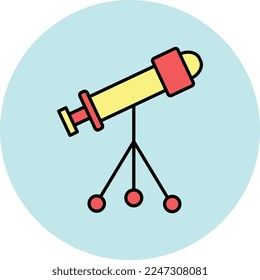 Telescope Flat Vector Icon Design