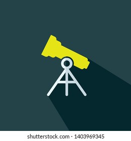 Telescope flat vector icon - illustration