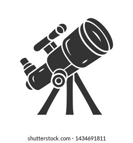 Telescope Glyph Icon Optical Instrument Star Stock Vector (Royalty Free ...