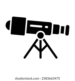 Telescope Glyph Icon Vector Design