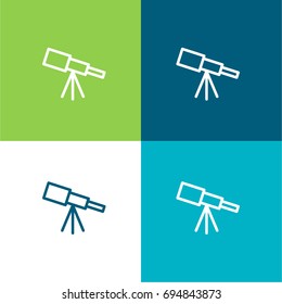 Telescope green and blue material color minimal icon or logo design