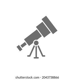 Telescope grey icon. Isolated on white background