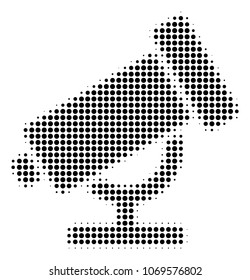 Telescope halftone vector pictogram. Illustration style is dotted iconic Telescope icon symbol on a white background. Halftone pattern is round elements.