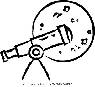Telescope hand drawn vector illustration