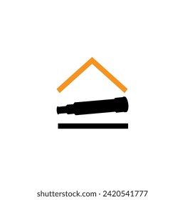 Telescope Home apartment residental abstrac logo design icon element vector