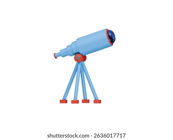 telescope icon 3d illustration render