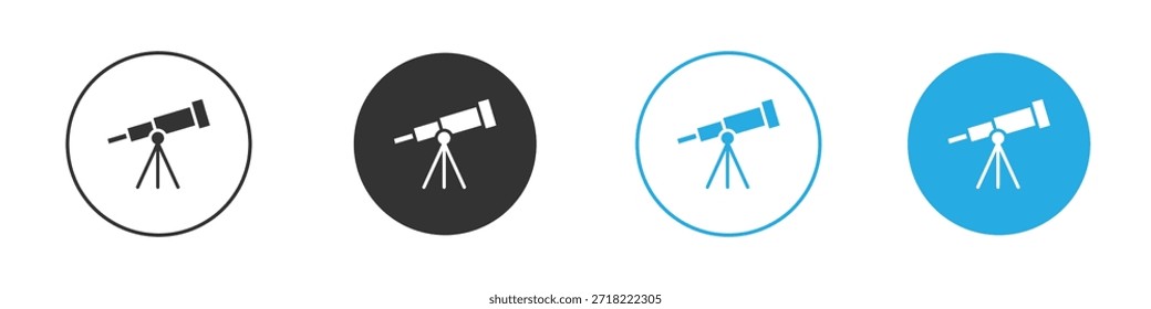 Icono de telescopio para App y Diseño web. Ilustración de elemento simple.