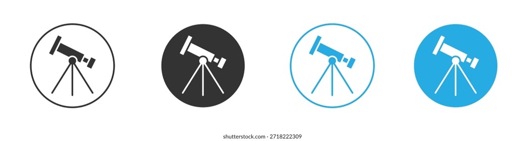 Icono de telescopio para App y Diseño web. Ilustración de elemento simple.
