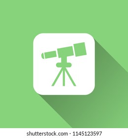 Telescope icon. astronomy sign