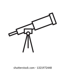 Telescope icon for astronomy vector flat style