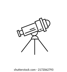 Teleskop-Symbol. Teleskop schwarzes Symbol. Vektorgrafik. Lineares Teleskop-Symbol