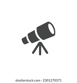 Telescope Icon Black and White Vector Graphic