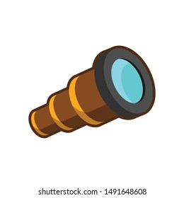 Telescope icon cartoon vector art